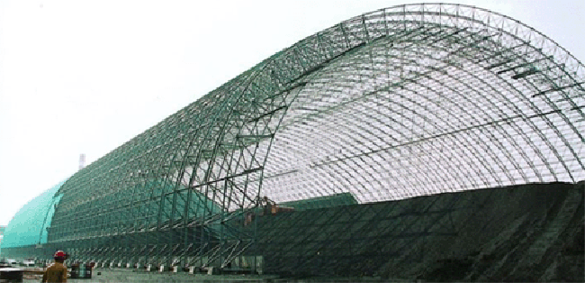 北流热电厂螺栓球网架干煤棚
